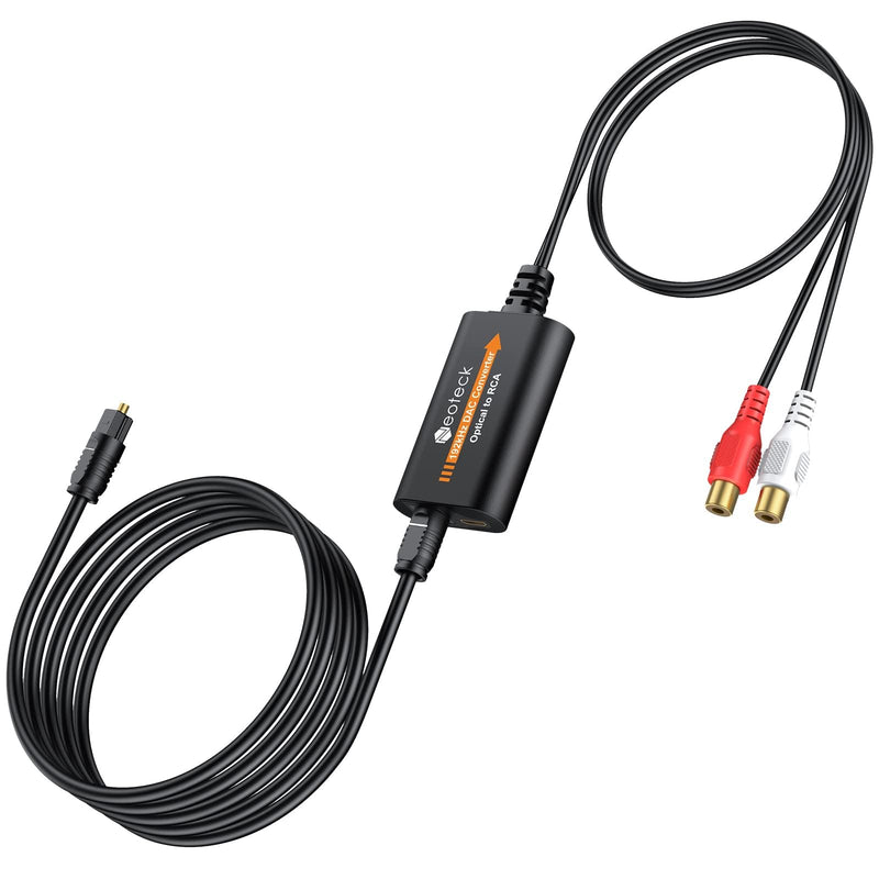 [Australia - AusPower] - Neoteck Optical to RCA Converter 192 KHZ Digital to Analog Audio Converter Optical to RCA Adapter 5.9ft/1.8m Optical Audio to RCA Cable Aluminium Alloy Shell DAC Converter for HDTV Blue-ray PS4 etc 