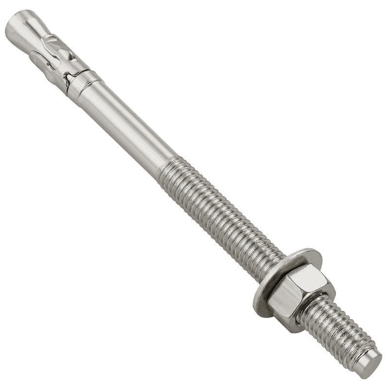 [Australia - AusPower] - 5Pcs 1/2x5-1/2" Inch Standard Fasteners for Heavy-Duty 304 Stainless Steel Wedge Anchors for Cement and Concrete 1/2x5-1/2" 5 