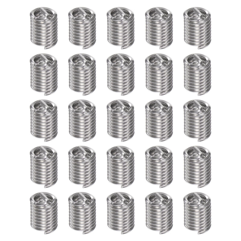 [Australia - AusPower] - 25pcs Threaded Inserts 4-40 UNC 2.5D (7.25mm) Helical 304 Stainless Steel Coiled Wire Thread Sleeve for Plastic Wood Thread Repair 