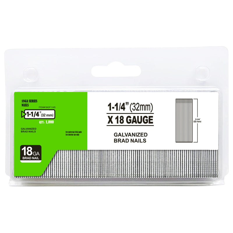 [Australia - AusPower] - meite 18 Gauge Brad Nails, 1-1/4 Inch 18GA Brad Nails Galvanized Small Finishing Nail Gun Nails for Pneumatic, Electric Brad Nailer Gun (1,000 Counts) 