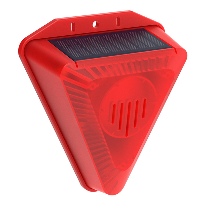 [Australia - AusPower] - Solar Sound and Light Alarm: 129db Dog Barking & Gunshot Sound,6 LEDs Flash Warning Strobe Alarm System,Siren Sound Alarm,4 Modes Warning Strobe Flashing Light 