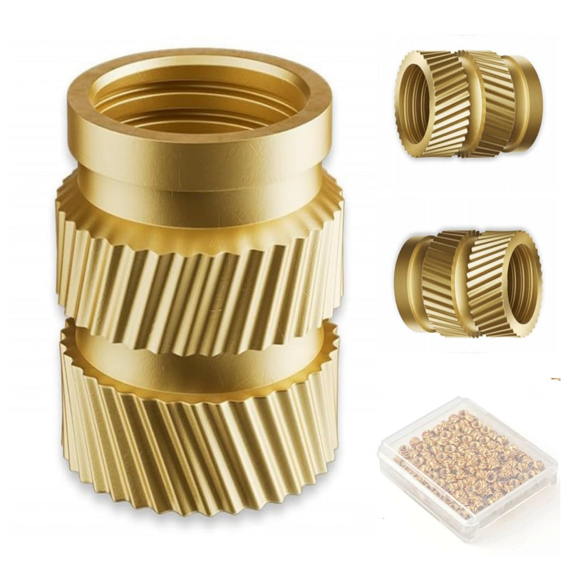 [Australia - AusPower] - 40pcs Threaded Inserts - Knurled Nuts, 1/4"-20x8 Brass Heat Set Insert for 3D Printing Components and Plastic Parts 1/4"-20x8-40pcs 