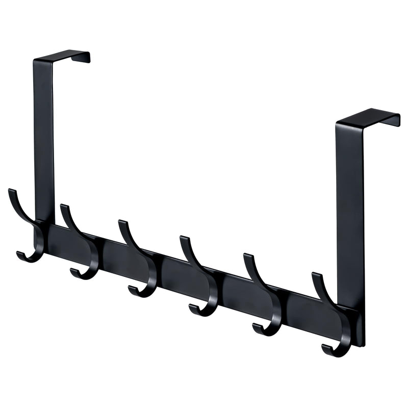 [Australia - AusPower] - BOOMIBOO Over The Door Hooks, Sturdy Door Hanger, Towel Rack Towel Hooks for Bathroom 12 Hooks Large Over The Door for Bathroom, Bedroom?Kitchen Black 