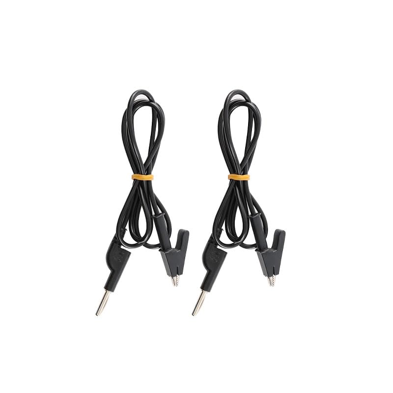 [Australia - AusPower] - Banana Plug Test Leads Alligator Clips,1m Black 4mm Test Wire,1500V 10A, Multimeter Test Lead Cable for Electrical Testing 2PCS 