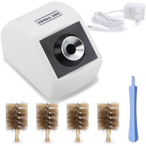 YIHUA 200C Motorised Soldering Tip Cleaner with Infrared Sensor, 4 Brass Wool Brushes, 12 V Power Adapter, Lifting Tool, Compatible with the 900M Series, 907 Series, 902 Series (EU Plug)