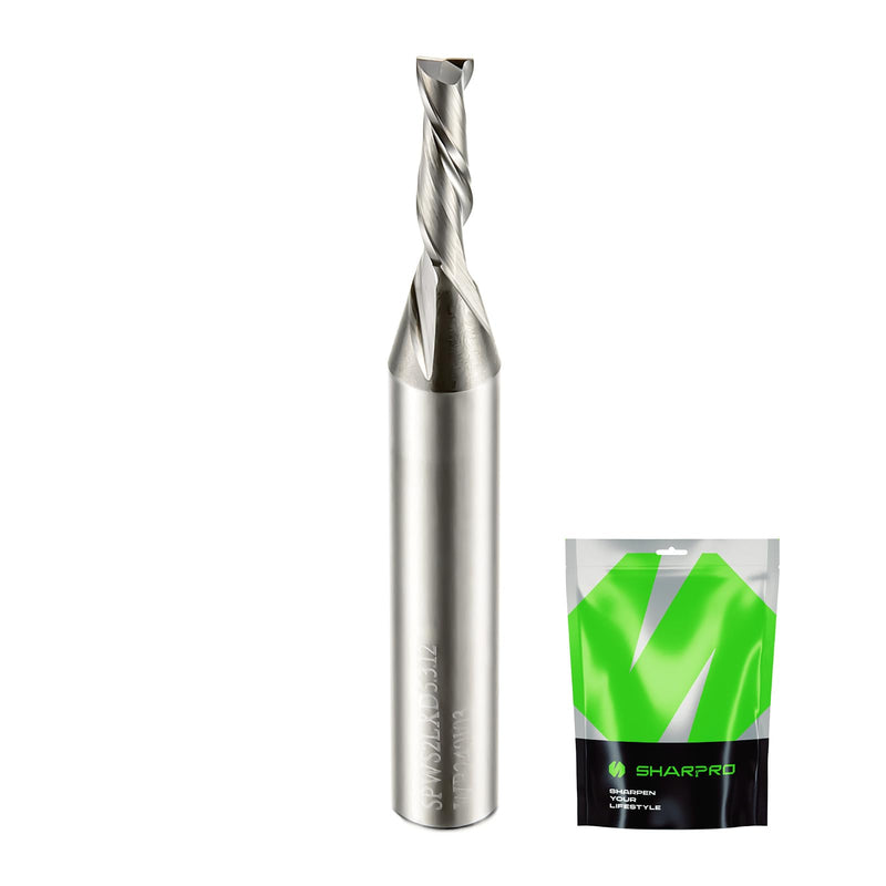 [Australia - AusPower] - Downcut Spiral Router Bit 1/4 Inch Shank 1/8 Inch Cutting Dia. 12mm CL. 55mm OVL. Solid Carbide Down Cut CNC Bit, Ideal for Wood Cutting, Slot Mortise, Engraving, Carving 1/8"DIA - 1/4"SHK - 12mm CL - 55mm OVL 