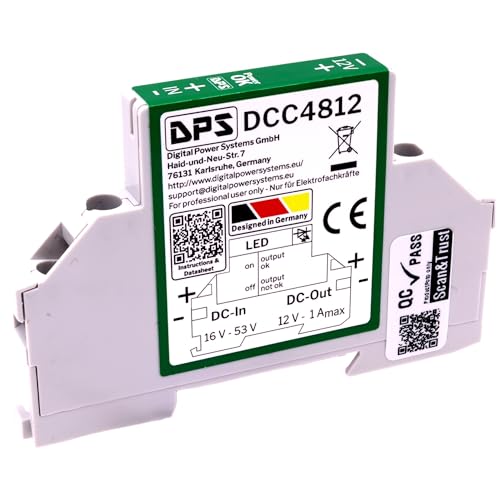 DPS - DCC4812 DC Converter 12 V out 1 A 48 Vin DIN Rail Ultra Thin 8.8 mm Buck Step Down 12V @1A