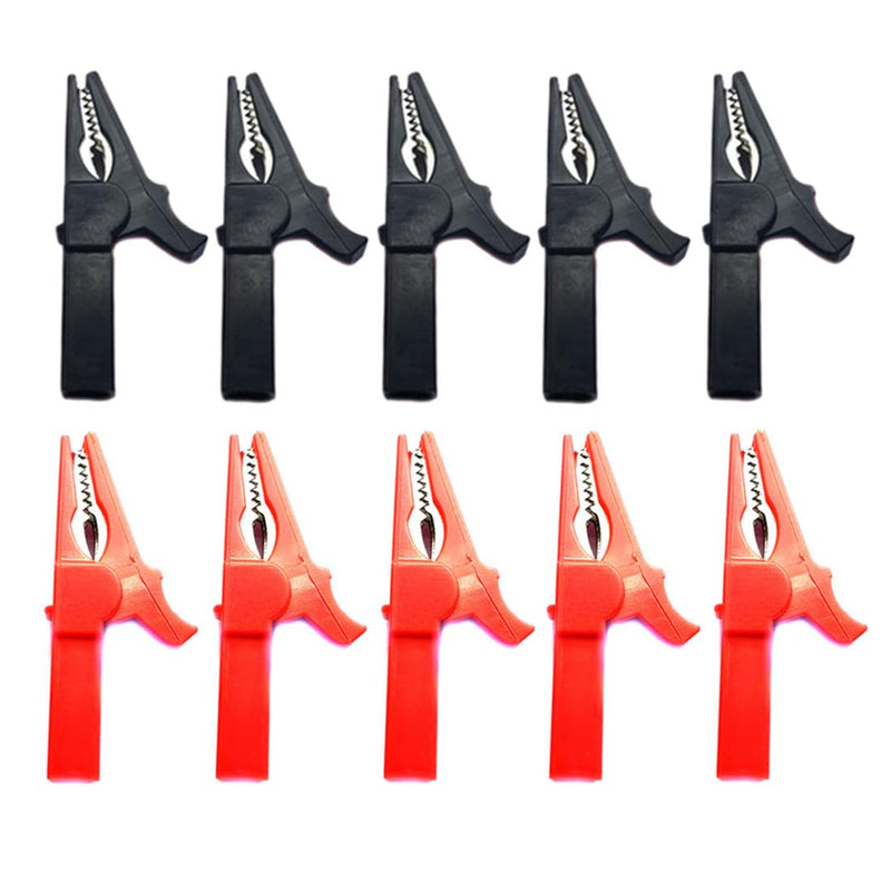 [Australia - AusPower] - 10Pack Alligator Clips 1000V 32A Heavy Duty Full Insulated Automotive Car Battery Alligator Clips Electrical Test Clips with 4mm Banana Jack Socket for Multimeter Test Leads 