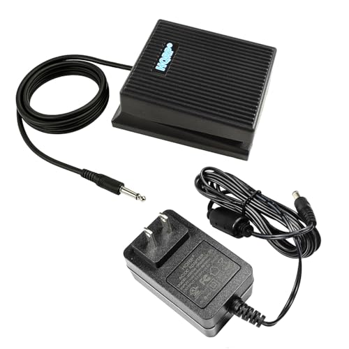 HQRP Sustain Pedal Foot Switch Style + HQRP AC Adapter Compatible with Yamaha YPG-235 YPG235 Keyboards