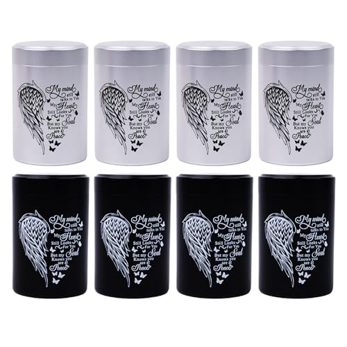 3 Inches Small Urns for Human Ashes Set of 8 Mini Urns for Sharing Small Keepsake Urns Memorial Ashes Holder-Wing Set of 8-heart wing