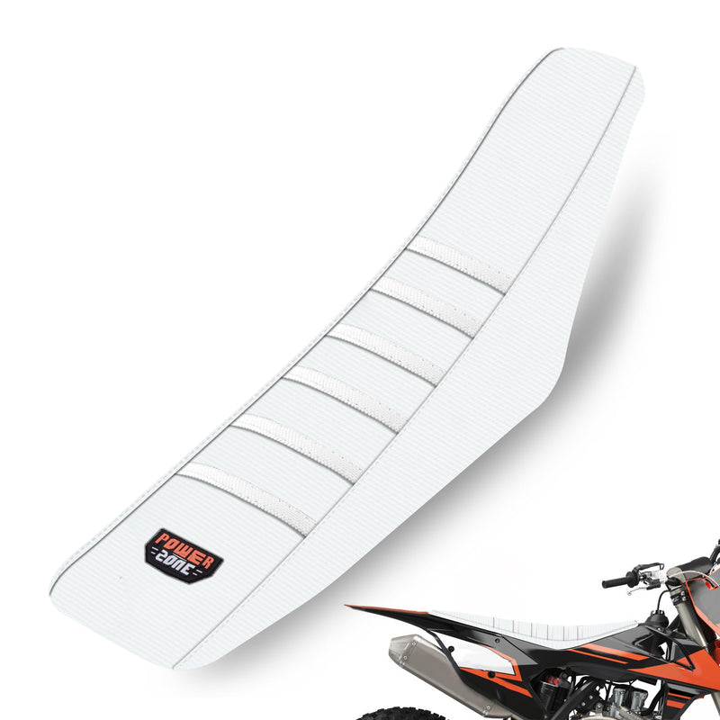 [Australia - AusPower] - Universal Ribbed Dirt Bike Seat Cover - Gripper Soft Seat Cover for Most Dirt Pit Bike Motorcycle (All White) All White 