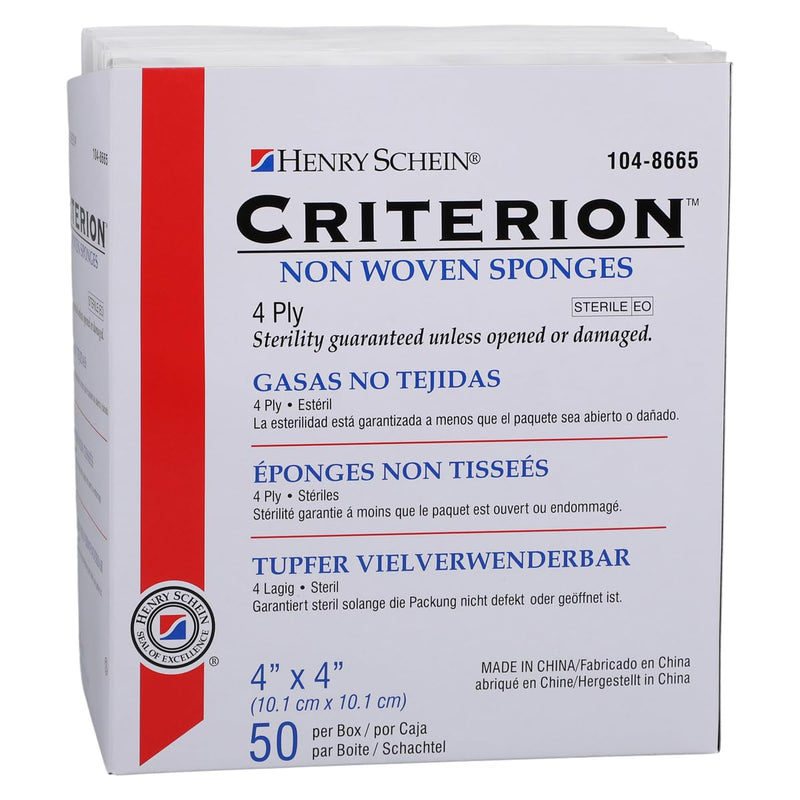 [Australia - AusPower] - Criterion 4x4 Non-Woven Sponge- Rayon/Polyester Blend, 4-Ply, Sterile- 50/PK 50 Count (Pack of 1) 