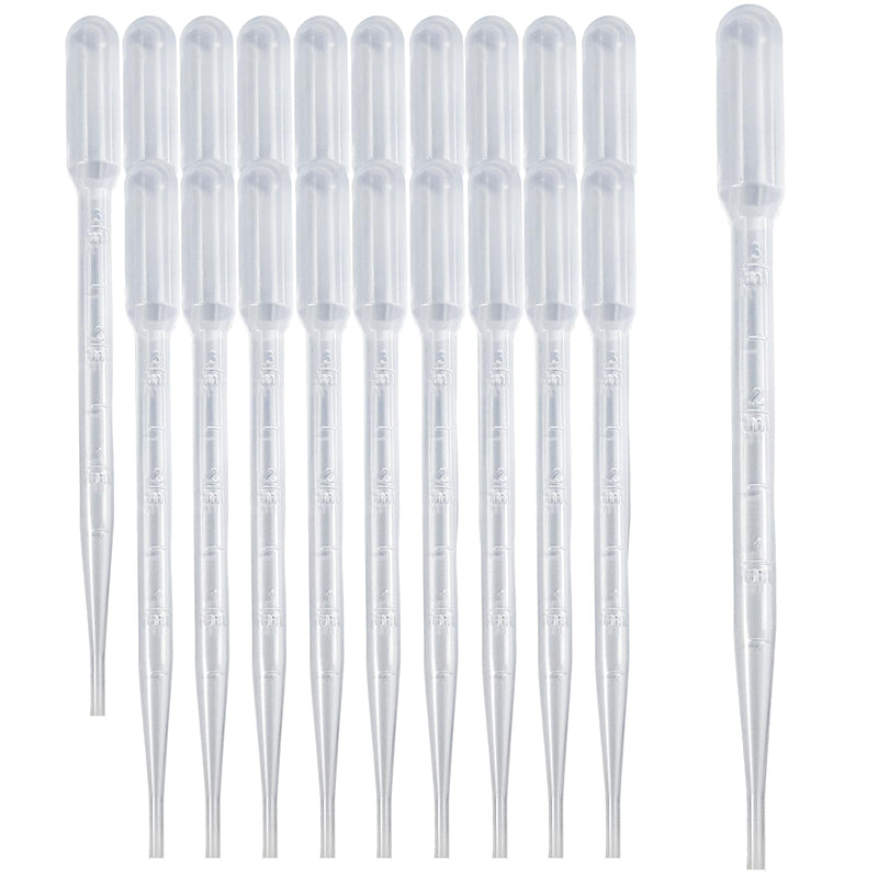 [Australia - AusPower] - 20 PCS Pipettes Dropper 3ML - Disposable Dropper pipettes for Accurate Liquid Transfer, Perfect for Essential Oils, Resin, Crafts, Labs, Kids Activities - Plastic Pipette, Droppers 20 