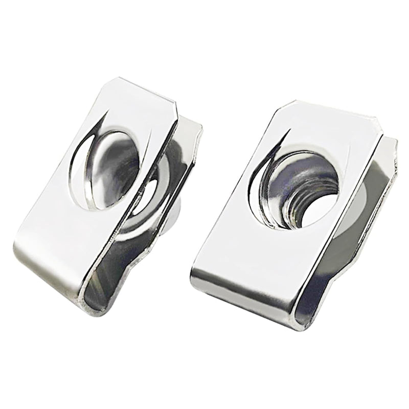 [Australia - AusPower] - M6 Regular Extruded U-Nut, U-Style Clip-On Nuts, Stainless Steel 18-8 (304) U-Type Clip Nuts, Pack of 20 M6 Silver 