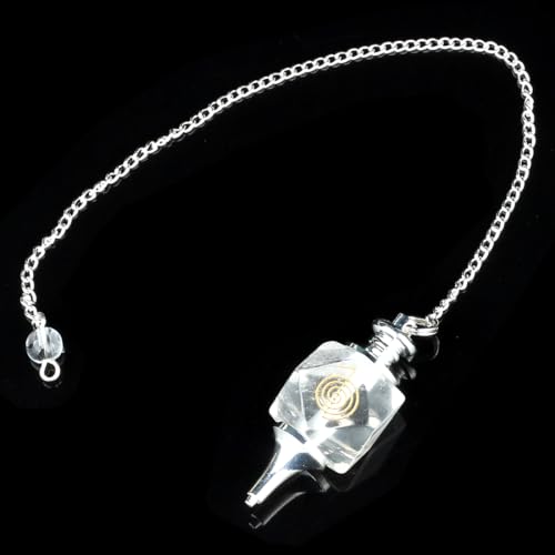 Clear Crystal Dodecahedron Engraved Usui Crystal Pendulum Natural Chakra Clear Crystal