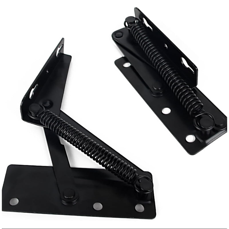 [Australia - AusPower] - (2pc) Black spring hinge 80 degree foldable lifting bracket is widely used for sofa hinge lifting and furniture storage support hinges (black) 