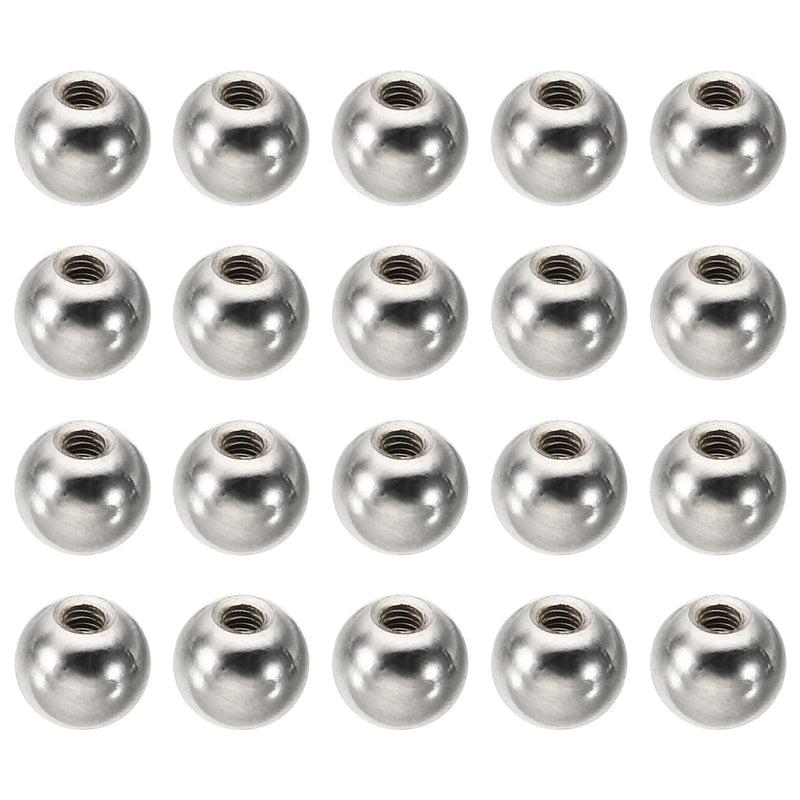 [Australia - AusPower] - PATIKIL M3x0.5mm Ball Nuts Knob, 20 Pack Carbon Steel Drilling Ball Caps Blind Hole Handle Nut Decoration for Furniture Lamp or DIY Project, Silver Tone M3x9mm 
