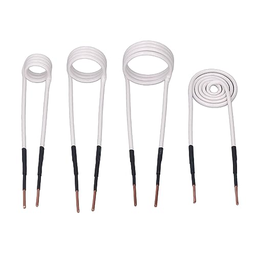 Induction Heating Coils, 4-Piece Induction Heating Coil Kit, Induction Coil with 1200℃ Heat Resistant High Frequency HVAC Heater, Heaters and Accessories, Default