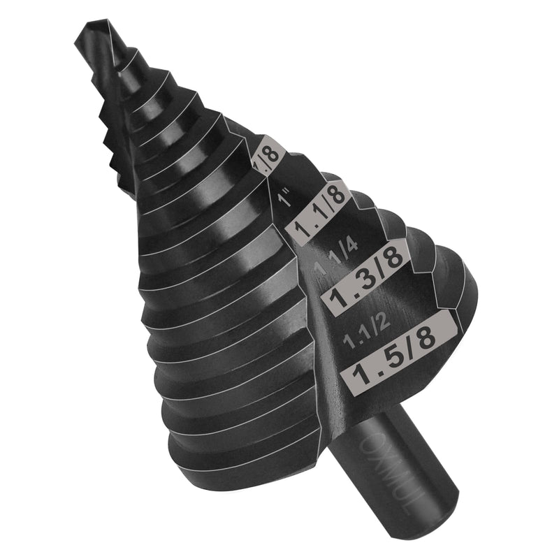 Large Step Drill Bit for Steel,1-5/8",13Hole,M42 Cobalt Step Bit, | Extra-Heavy Duty for Stainless Steel, Hard Metal, Aluminum, Wood, 13-Steps, 2 sprial flute. Co158 1Unibit 1-5/8