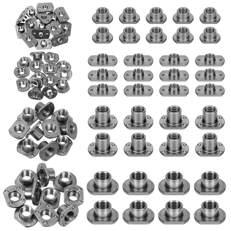 [Australia - AusPower] - Glarks 15Pcs Weld Nuts, M6 Tab Base UNC Carbon Steel Machine Screw T-Nuts 2 Projection for Furniture Vehicles Caster Industry Machine 