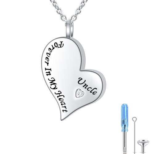 Ladytree 925 Sterling Silver Cremation Urn Necklace for Ashes Uncle