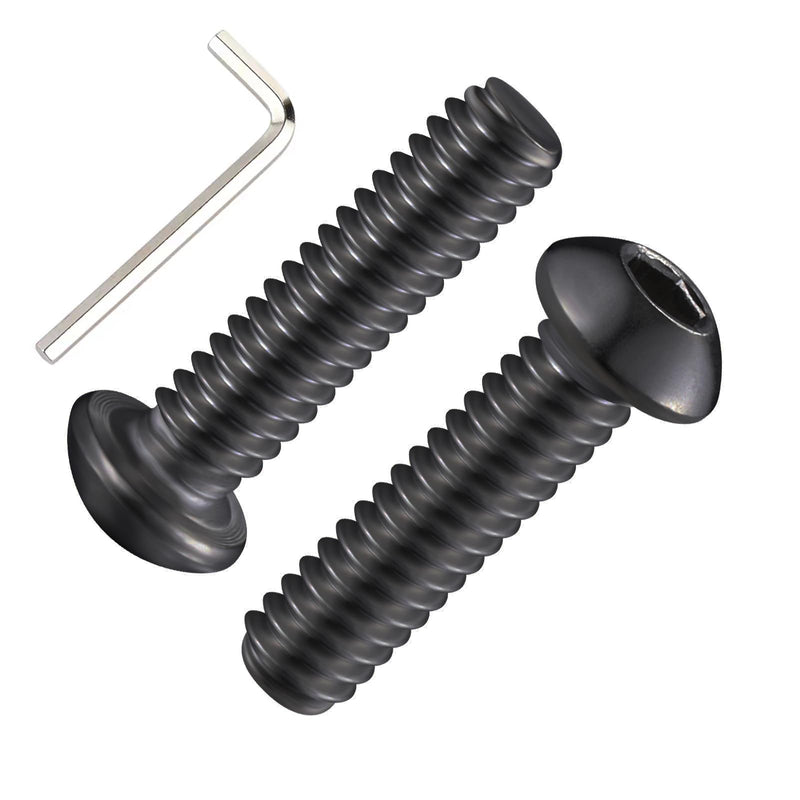 [Australia - AusPower] - (50Pcs) 1/4-20 * 1 Button Head Socket Cap Bolts Screws, 304 Black Stainless Steel, Allen Hex Drive, Bright Finish, Fully Machine Thread B 1/4-20*1 