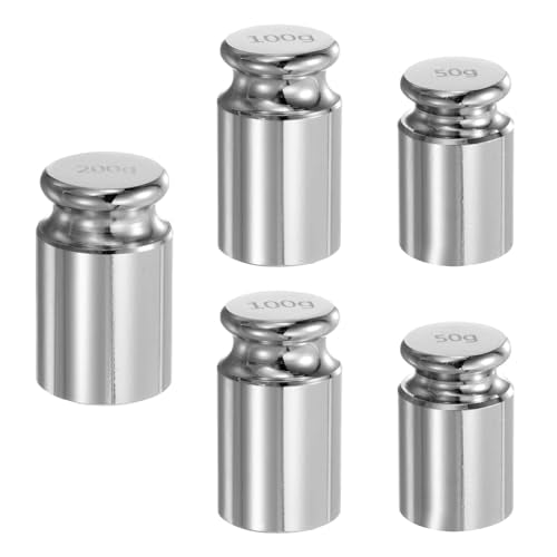 Quartzman 5-Piece Calibration Weight Set 50g 100g 200g | M1 Precision Chrome Plated Steel for Digital Scales