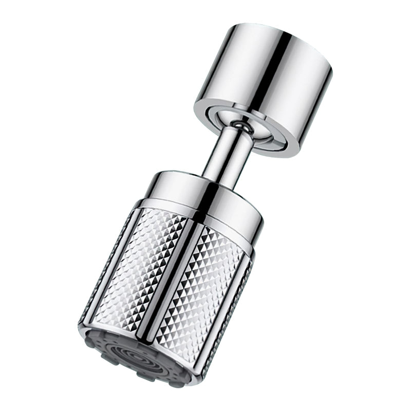 HUAERSICO Universal Kitchen Tap Attachment Stainless Steel with Three Jet Types | Swivel Tap Extension with Six Tap Adapters for Kitchen and Bathroom Silver White in Chrome