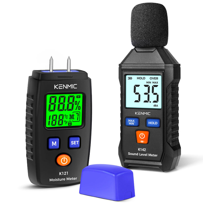 [Australia - AusPower] - Wood Moisture Meter Portable LCD Wood Moisture Detector with Digital Decibel Meter 