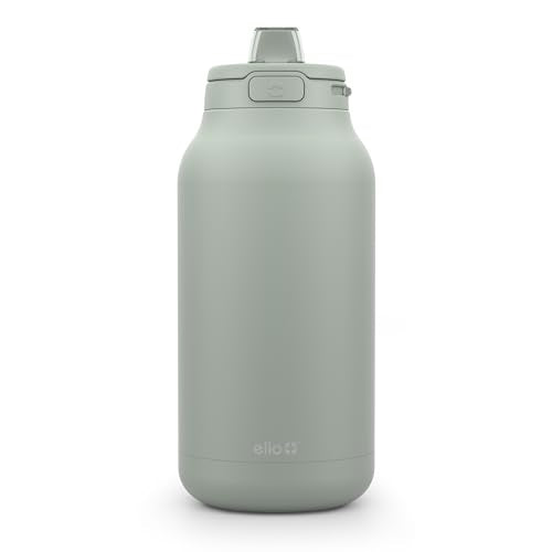Ello Hydra 64oz Half Gallon Vacuum Insulated Stainless Steel Jug, Sage 64 Ounces