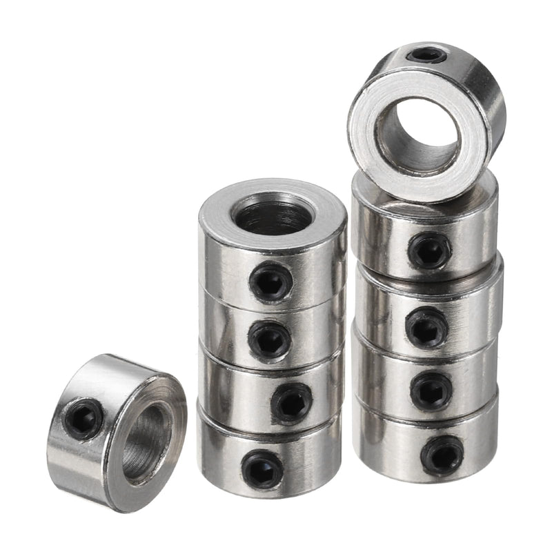 [Australia - AusPower] - uxcell 10pcs 5mm Shaft Lock Collar T5 Lead Screw Lock Ring, Stainless Steel Set Screw Collars 