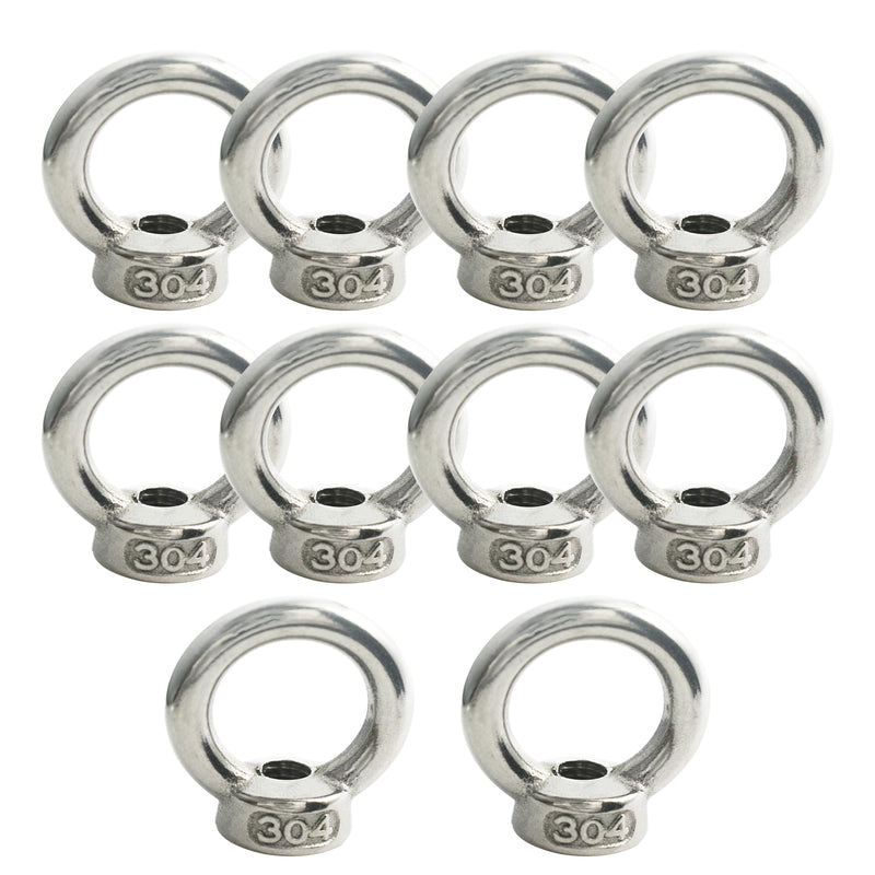 [Australia - AusPower] - 10 Packs M5 Stainless Lifting Eye Nuts Thread Ring Shoulder EyeNuts 