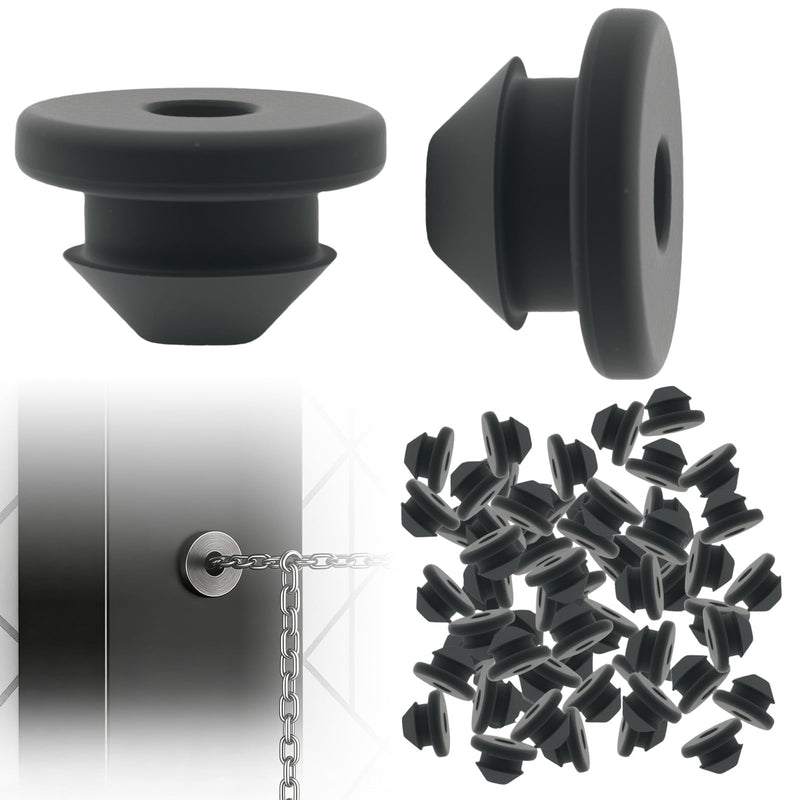 200 Pcs Cable Railing Kit Rubber Grommets Protector Sleeve Replacement for 1/8" 5/32" 3/16" Wire Rope Deck Cable Railing Kit for Indoor and Outdoor Metal Posts Black 200