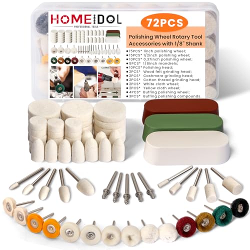 72Pcs Polishing Kit for Dremel Buffing Wheels with Polishing Compound Style 2