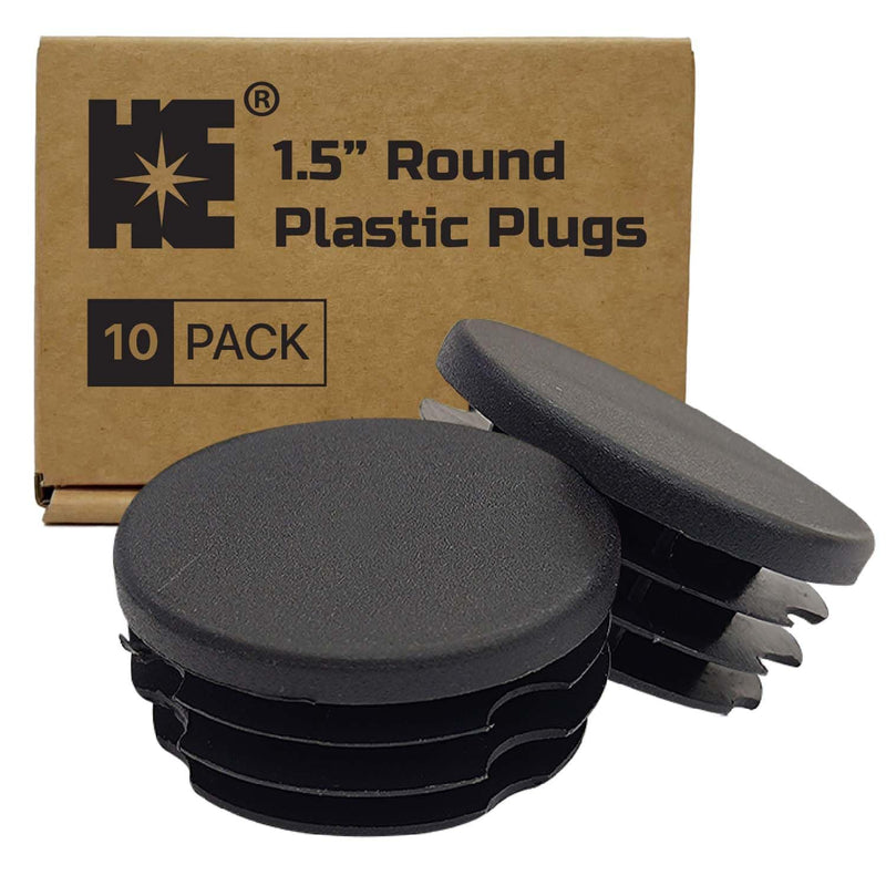 [Australia - AusPower] - Cosmostar 1.5" Inch (38.1 mm) Round Plastic Plugs - Durable Black End Caps for Metal Tubing, Fences, Chair & Furniture Legs | Easy Glide Protection & Secure Fit -10 Pcs 10 