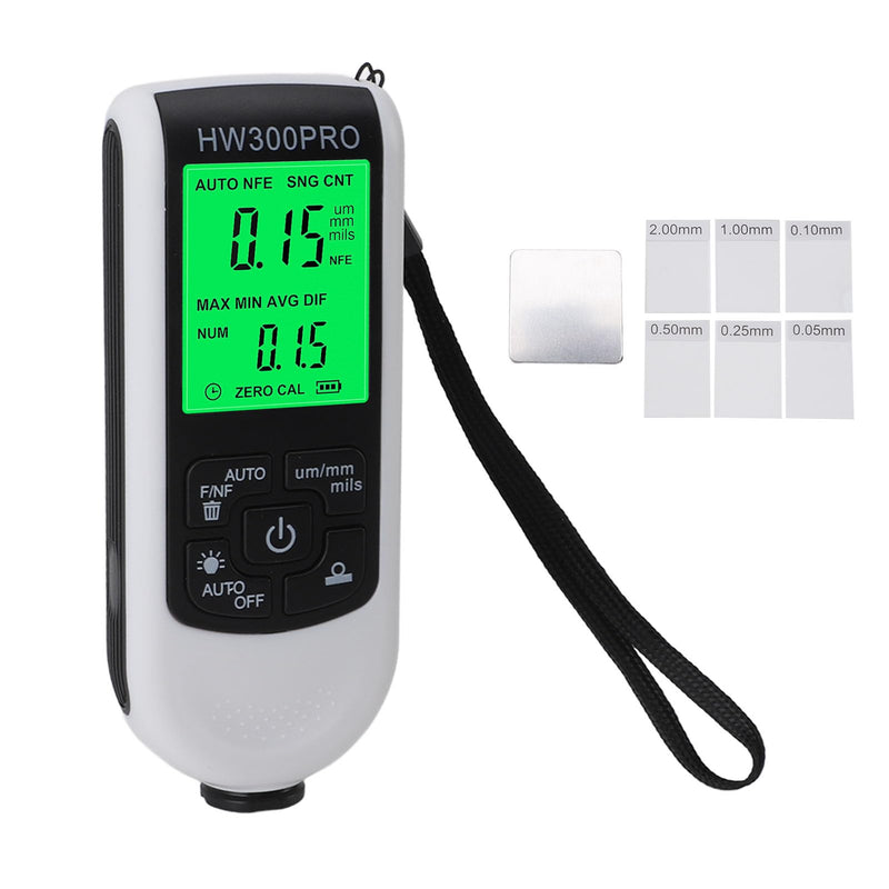 [Australia - AusPower] - Digital Paint Thickness Gauge, 0-2000um Coating Meter Tester with LCD Backlight, Fe NFe Probe for Automotive 