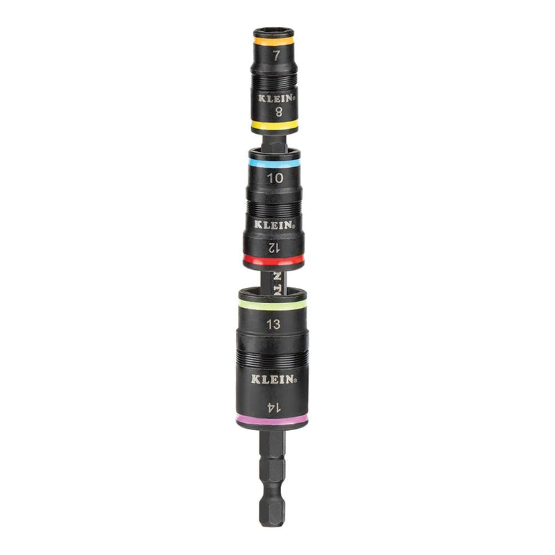 [Australia - AusPower] - Klein Tools 32933M 6-in-1 Metric Impact Socket Set, 3 Flip Sockets with 6 Metric Hex Sizes 7 mm to 14 mm 