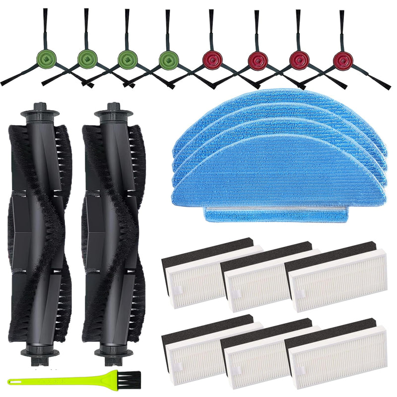 Replacement Parts Compatible with Tikom L9000, L8000, Lubluelu SL60D, SG60, SL61, Airzeen Q6 SE, HONITURE Q6 SE, and Laresar L6 Nex Robot Vacuums,Brush,Filter,Mop Pad