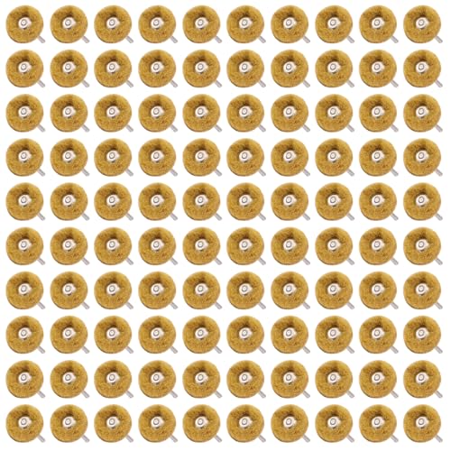 Shineboc 100-piece 1-inch yellow abrasive buffing wheels, 80-grit polishing kit