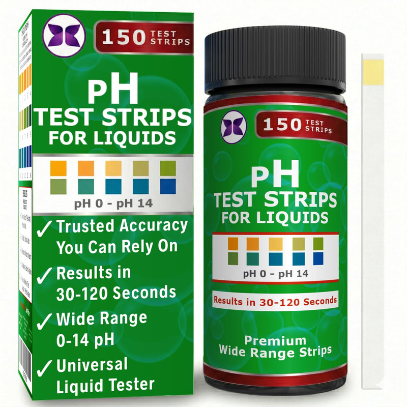 Just Fitter Alkaline Water pH Test Strips. Testing Kit for Home Drinking Water and Liquids. Universal Tester for Aquarium, Fish Tank, Pool, Hot Tub, Spa, Kombucha, Fermentation and Brewing Process.