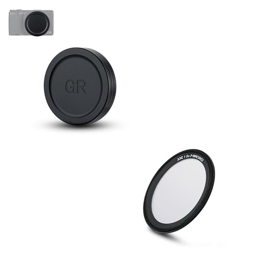 JJC Metal Lens Cap with UV Protective Filter for Ricoh GR IIIx GR III GR II