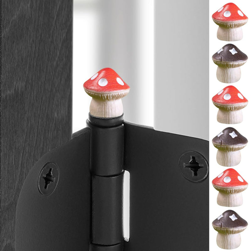 [Australia - AusPower] - Door Hinge Heads Decorative Topper - Hinge Head Mushroom - Magnetic Hinge Head Trinket - Hinge Pin Topper Miniature (Mixed, Set of 6) 