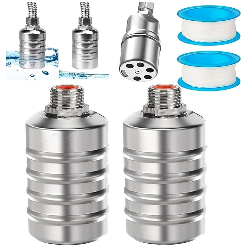 [Australia - AusPower] - 2PCS Float Valve 1/2" Water Level Control Float Valve 304 Stainless Steel Fully Automatic Water Shut off Valve Automatic Water Level Controller for Water Tank Pool Livestock Troughs Upper Water Intake 