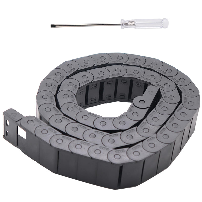 [Australia - AusPower] - 15mm x 30mm 1M Open On Both Side Plastic Towline CNC Machine Tool Cable Carrier Drag Chain Nested Black Semi Enclosed Type (Inner Side openable) (Semi Enclosed Type, 15mm x 30mm A) 