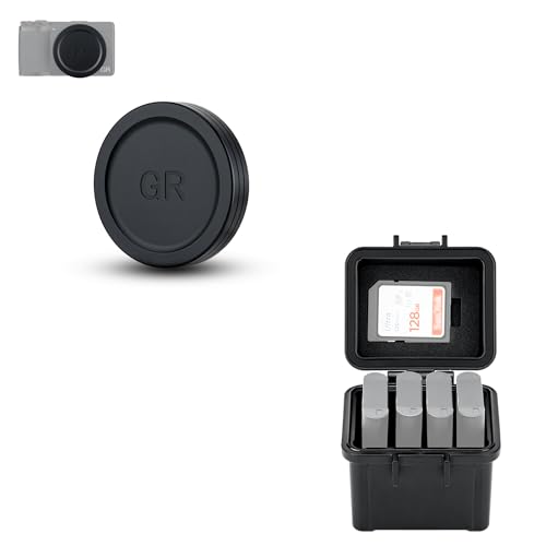 JJC Metal Lens Cap with DB-110 Battery Case for Ricoh GR IIIx GR III