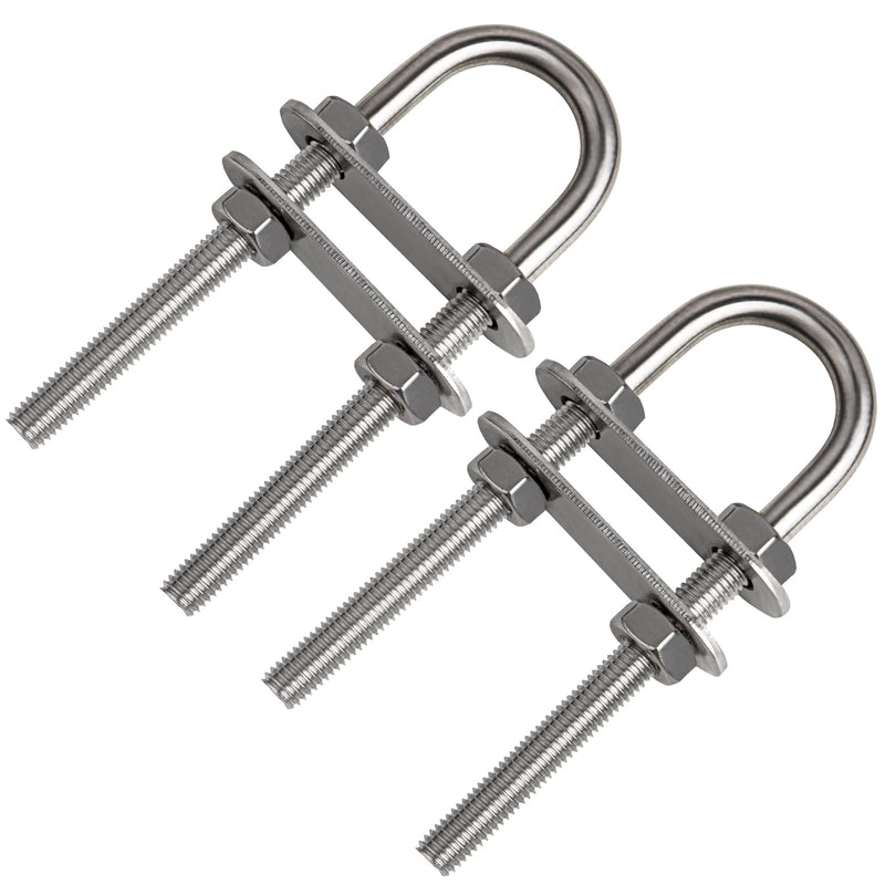 MOOKEERF 316 Stainless Steel U Bolts for Boat Stern Bow Eye Tie Down, Heavy Duty U-Bolt for Yatch Boat Trailer, Automotive 160MM 2