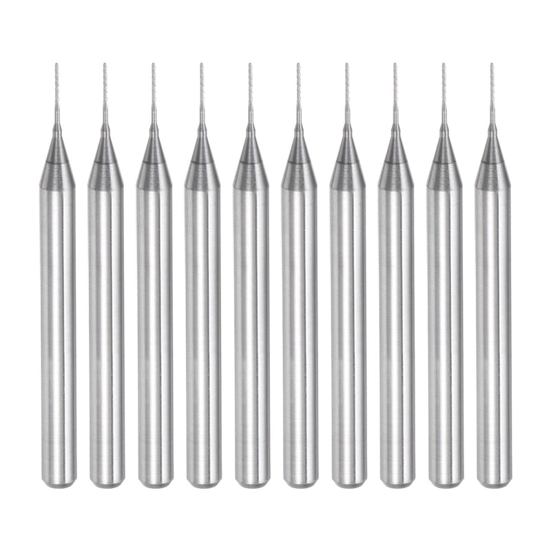 [Australia - AusPower] - uxcell 10Pcs 0.4mm Carbide End Mill Engraving Milling Cutter CNC Router Bits for PCB Machine, 1/8" Shank 0.4mm x 3.5mm 