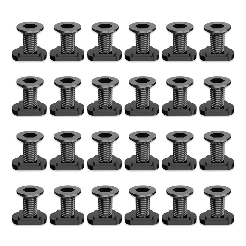 [Australia - AusPower] - 24 PCS Mlok Screws and Nuts Replacement Sets, M-Lok Rail Mount Screws & T-Nuts Accessories with Allen Wrench 
