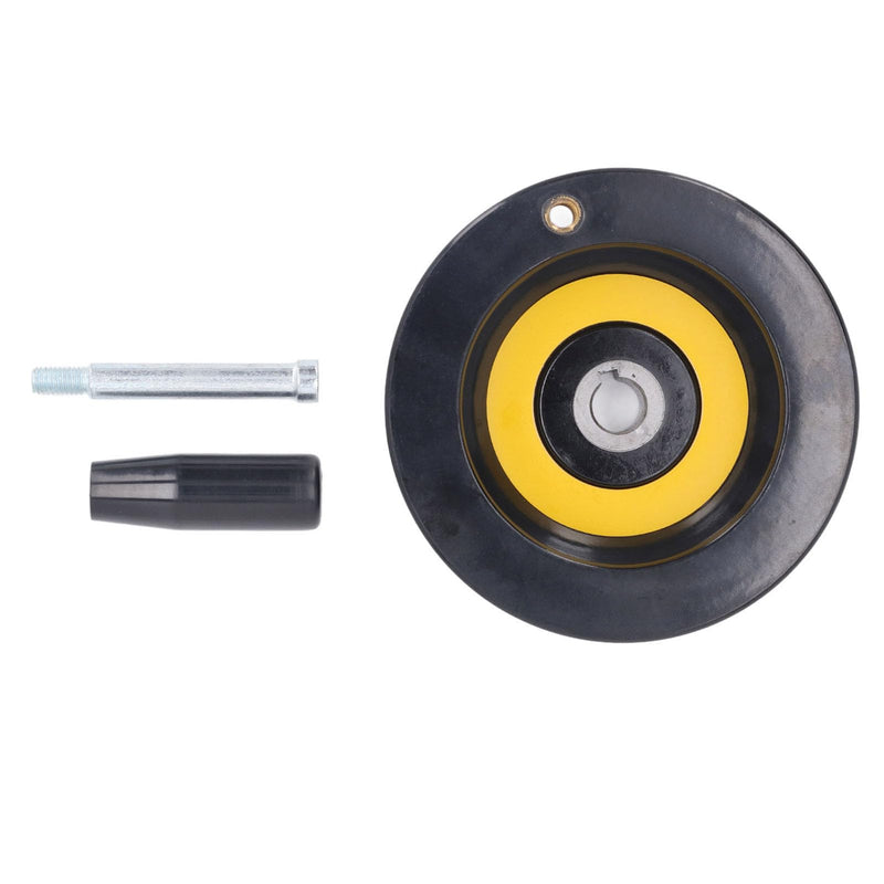 [Australia - AusPower] - Walfront Lathe Milling Handwheel Round Handwheel with Revolving Handle Hand Wheel Table Saw Handwheel 14mm Center Hole 125mm Outer Diameter 