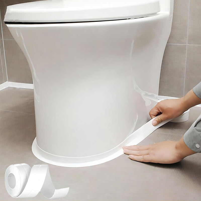 [Australia - AusPower] - Caulk Tape Self Adhesive, 1 Rolls Waterproof Toilet Caulk Strip, Toilet Sealer Around Toilet Base, Traditional Caulking Replacement, Caulking Tape for Bathroom, Bathtub, Floor Wall Edge Protector (1) 